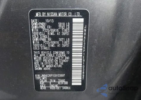 2014 Nissan Quest S from USA, damaged, VIN JN8AE2KP1E9103897